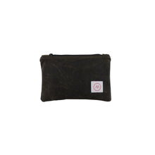 Load image into Gallery viewer, olive green canvas coin pouch