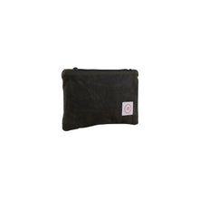 Load image into Gallery viewer, olive green coin pouch seen from the side