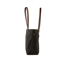 Load image into Gallery viewer, waxed canvas tote bag with pockets