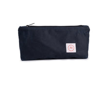 Load image into Gallery viewer, navy blue wax canvas pencil pouch