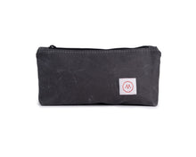 Load image into Gallery viewer, gray waxed canvas zipper pouch