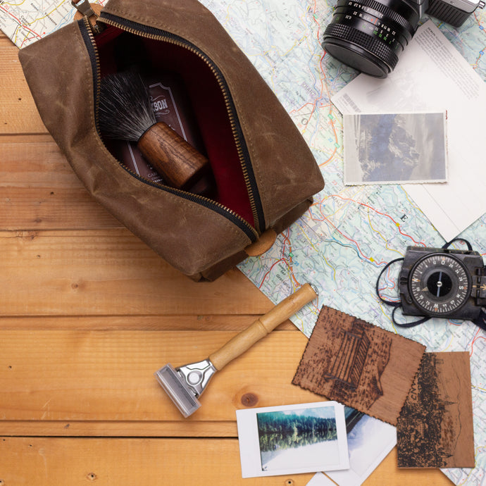How and What to Pack in your Waxed Canvas Dopp Kit