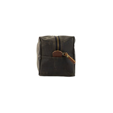 Load image into Gallery viewer, small olive green toiletry bag - front view
