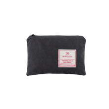 Load image into Gallery viewer, small gray waxed canvas zipper bag

