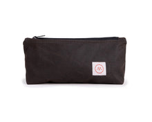 Load image into Gallery viewer, dark brown waxed canvas pencil case
