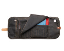 Load image into Gallery viewer, waxed canvas pencil roll details
