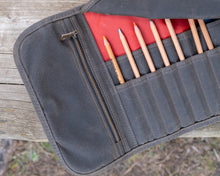 Load image into Gallery viewer, pocket detail on large pencil roll case
