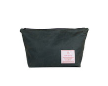 Load image into Gallery viewer, green waxed canvas travel toiletry bag
