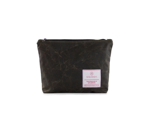 large waxed canvas zipper pouch