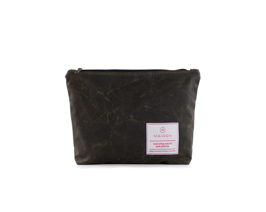 large waxed canvas zipper pouch