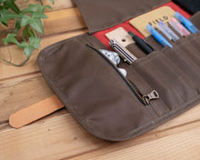 Load image into Gallery viewer, Waxed Canvas Pencil Roll
