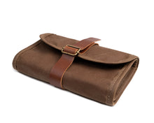 Load image into Gallery viewer, tan waxed canvas pencil roll
